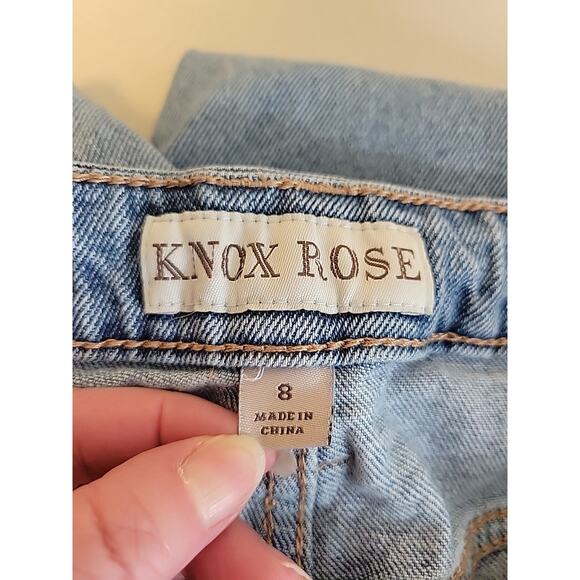 Knox Rose Embroidered Jeans Boho Western Indie Distressed Chevron Stretch Size 8 - Picture 3 of 11